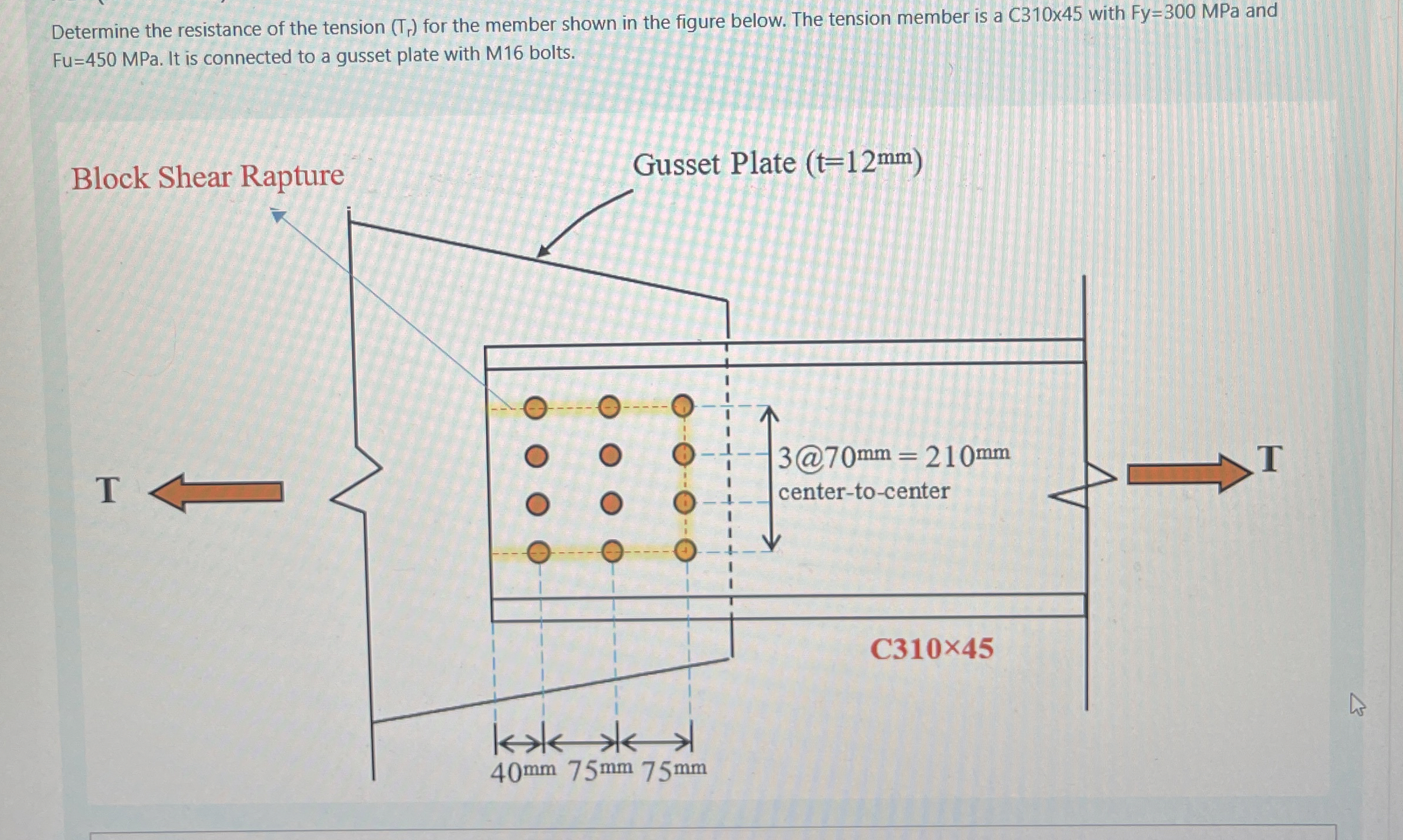 Determine the resistance of the tension ( T r )