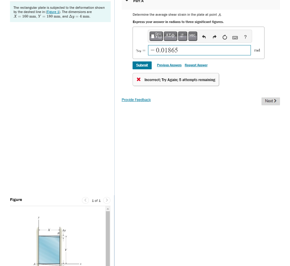 The rectangular plate is subjected to the