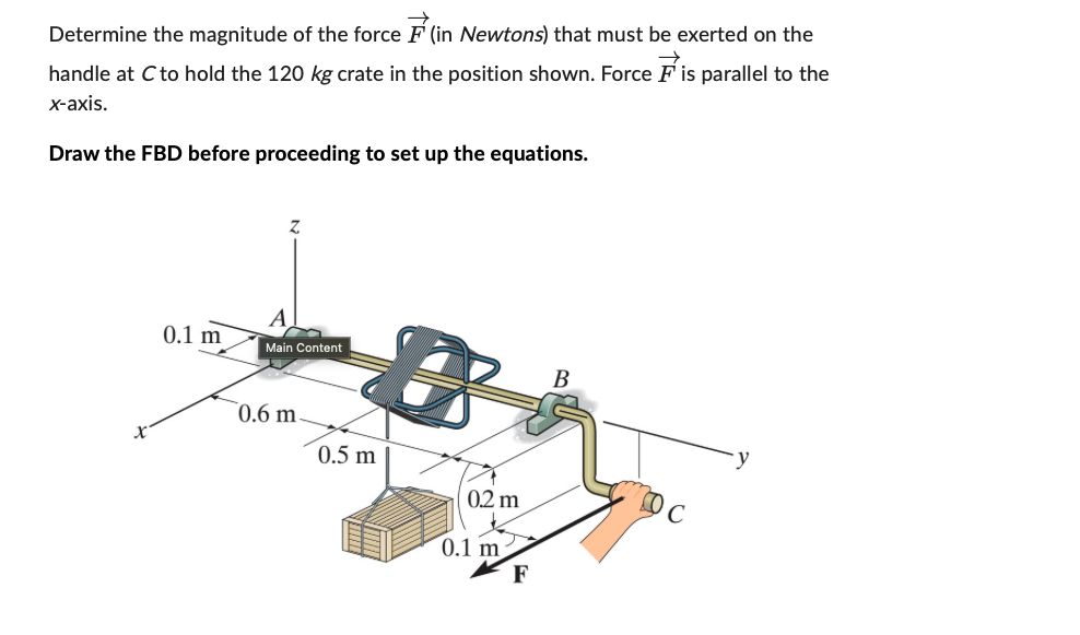 Determine the magnitude of the force vec ( F ) (