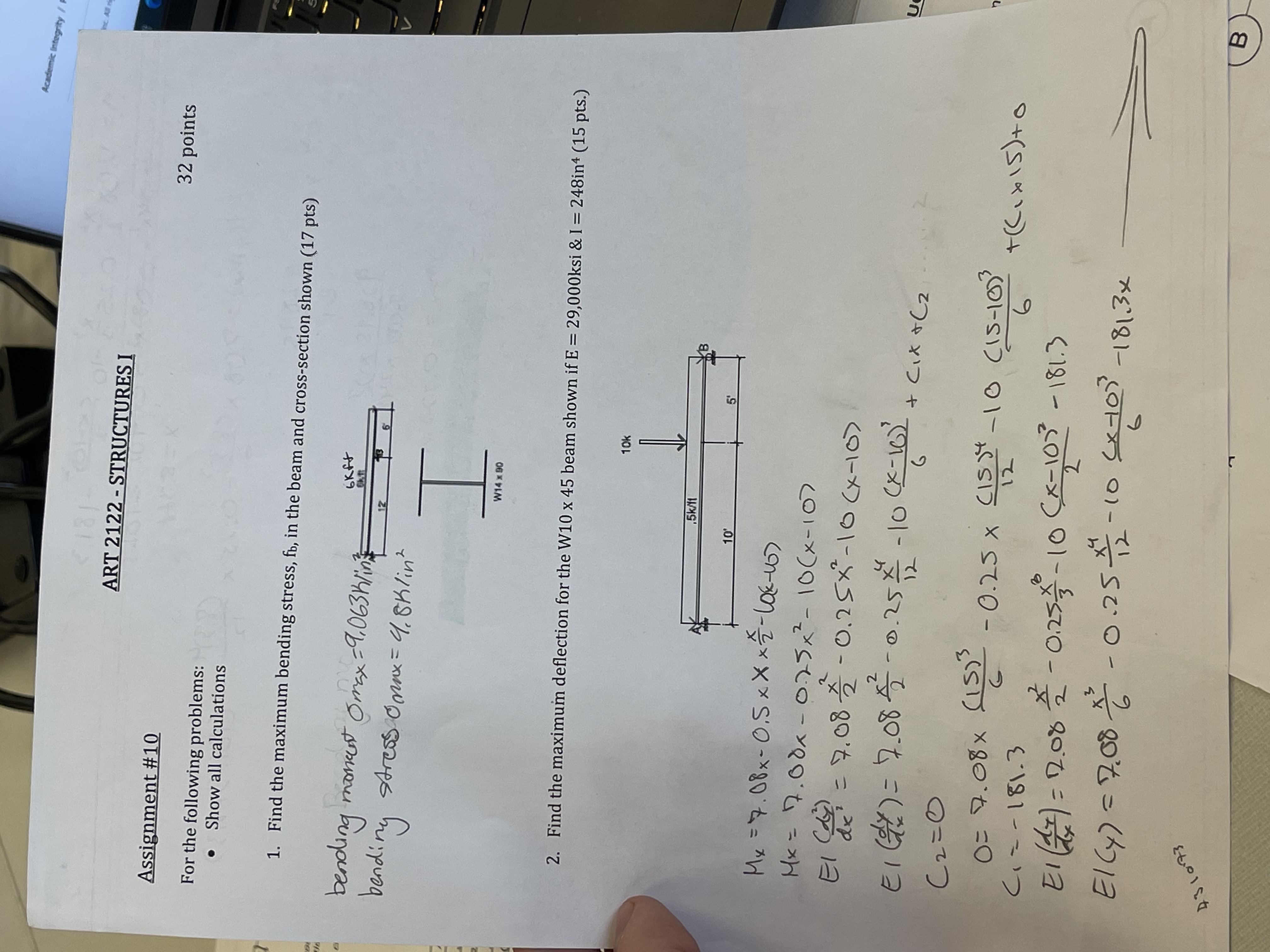 ART 2 1 2 2 - STRUCTURES I Assignment # 1 0 For