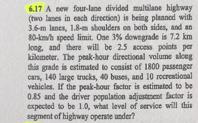 6 . 1 7 A new four - lane divided multilane