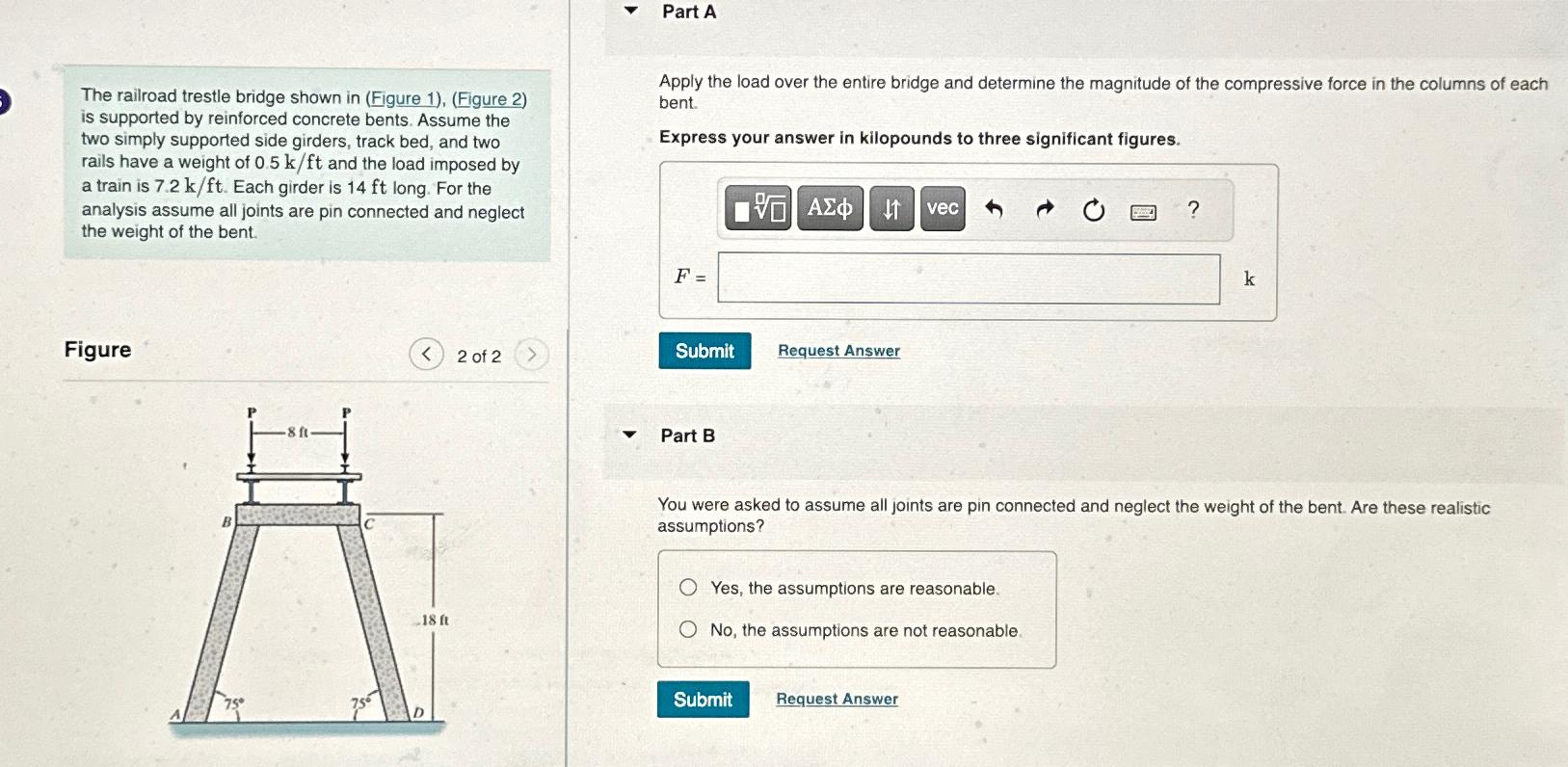 Part A The railroad trestle bridge shown in (