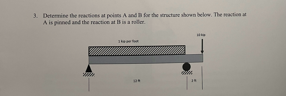 Solve 3 . Determine the reactions at points A and