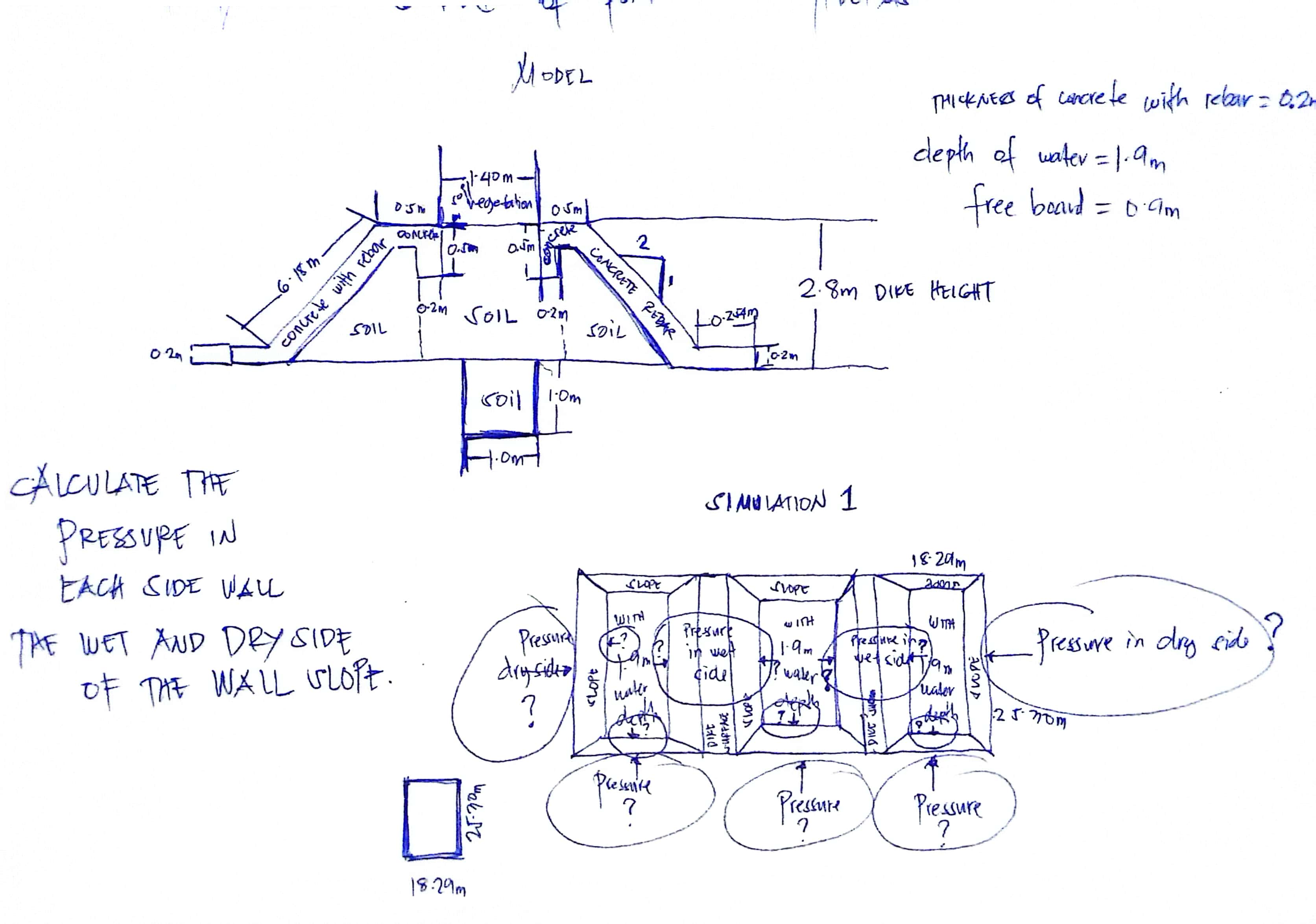 MODEL ALCULATE THE Micknes of concrete with rebar