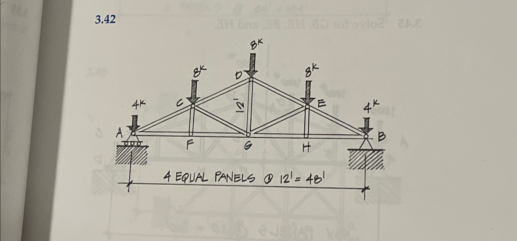 Using the method of joints, determine the force