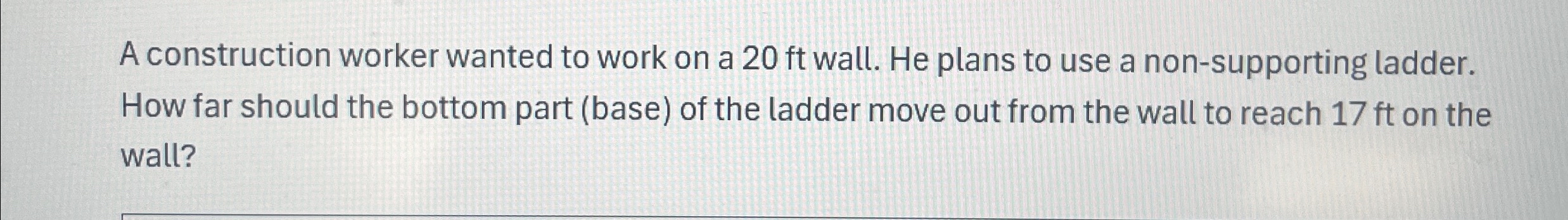 A construction worker wanted to work on a 2 0 f t