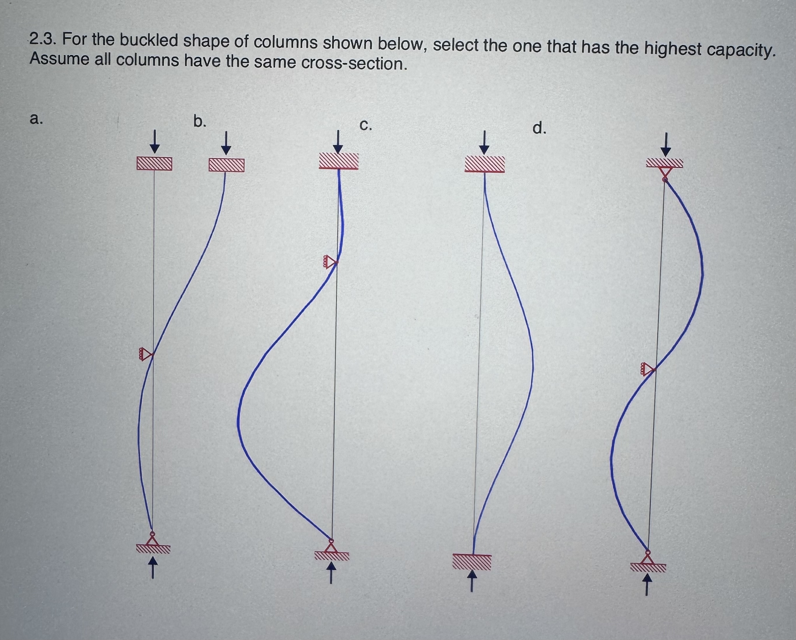 2 . 3 . For the buckled shape of columns shown