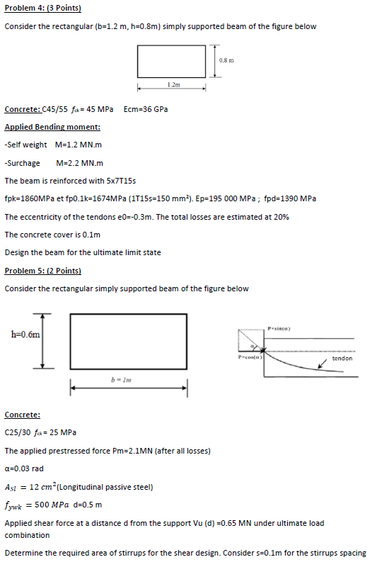 Prestressed Concrete: Consider the rectangular (