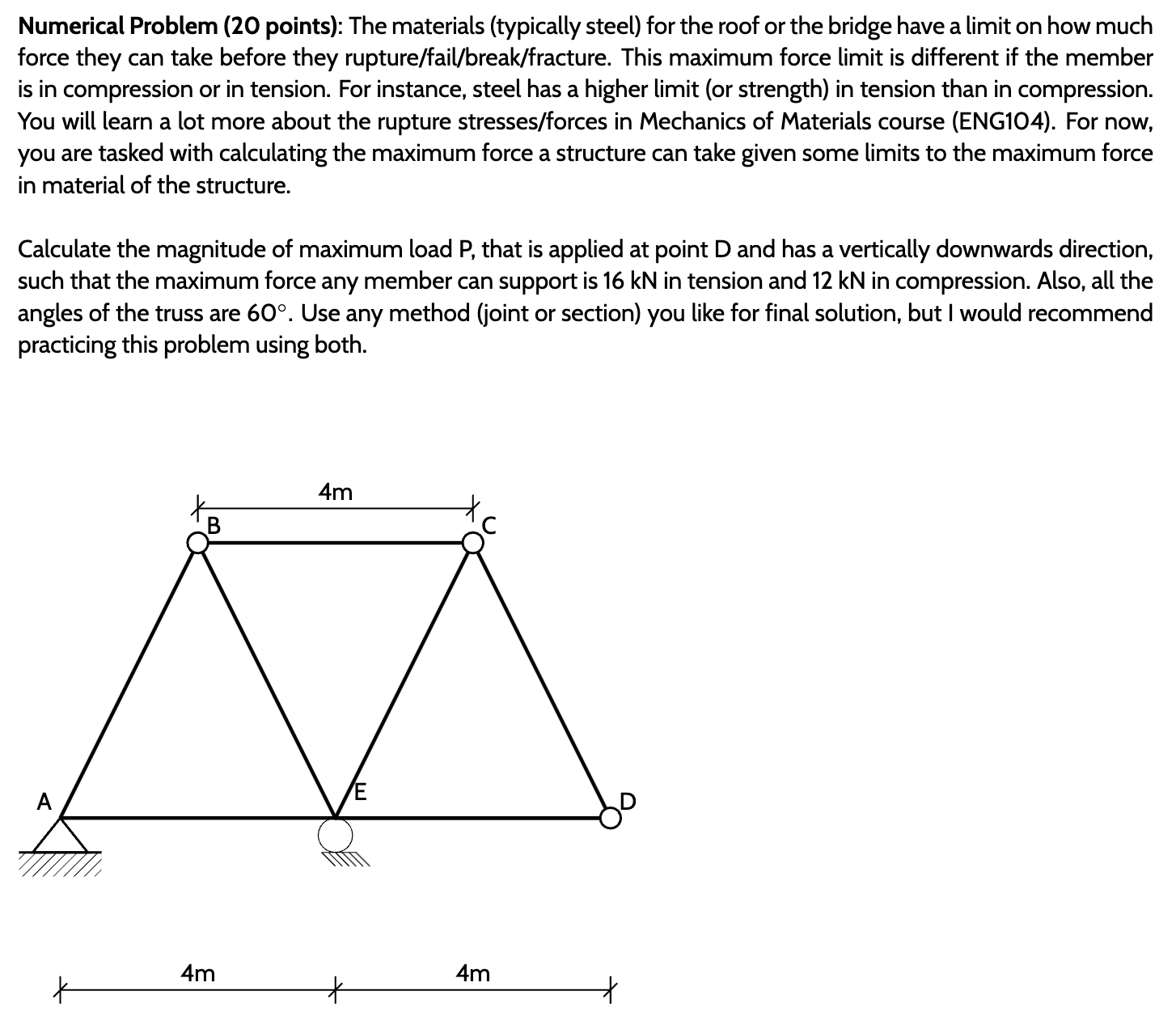 Numerical Problem ( 2 0 points ) : The materials