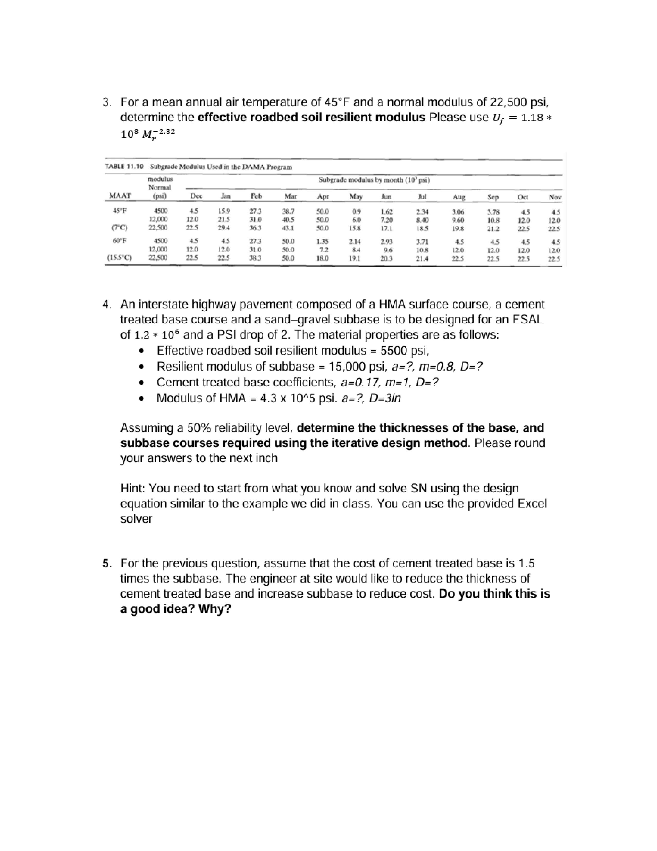 3 . For a mean annual air temperature of 4 5 F