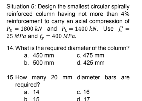 Situation 5 : Design the smallest circular