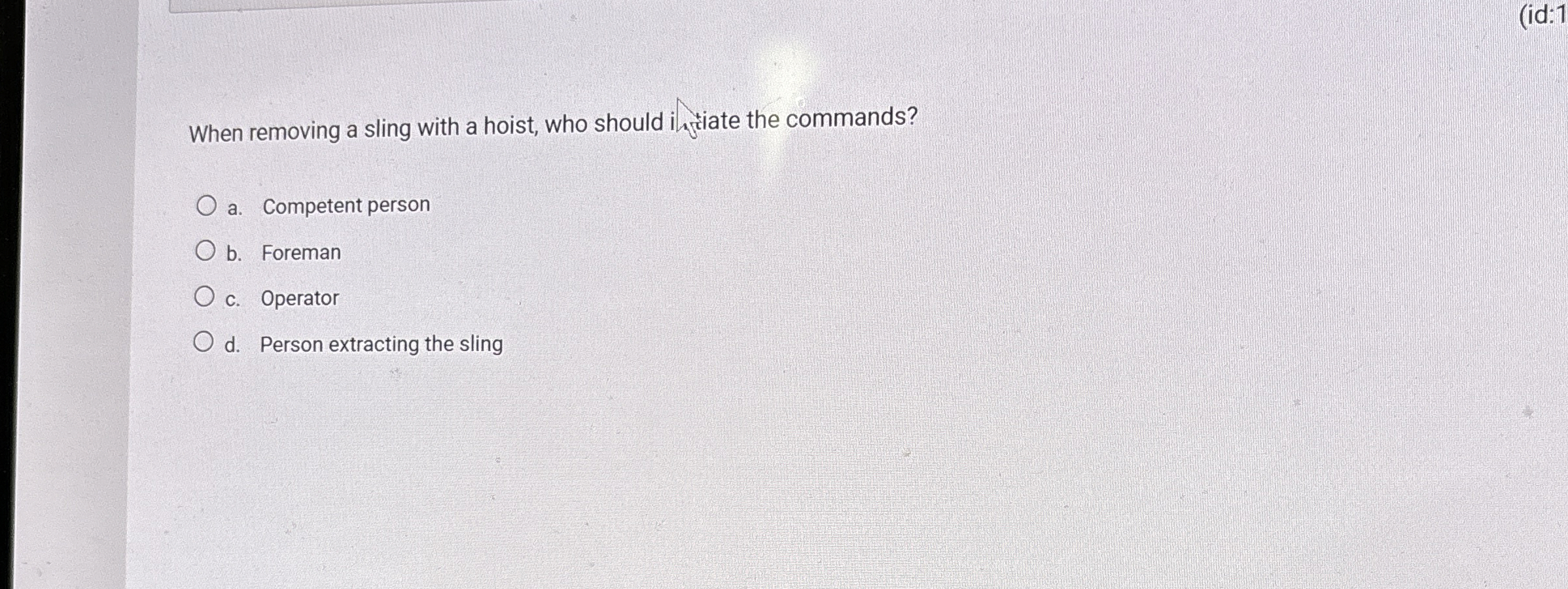 When removing a sling with a hoist, who should