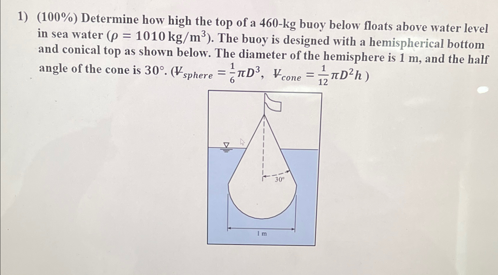 ( 1 0 0 % ) Determine how high the top of a 4 6 0