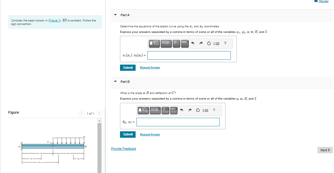 Consider the beam shown in ( Figure 1 ) . E I is