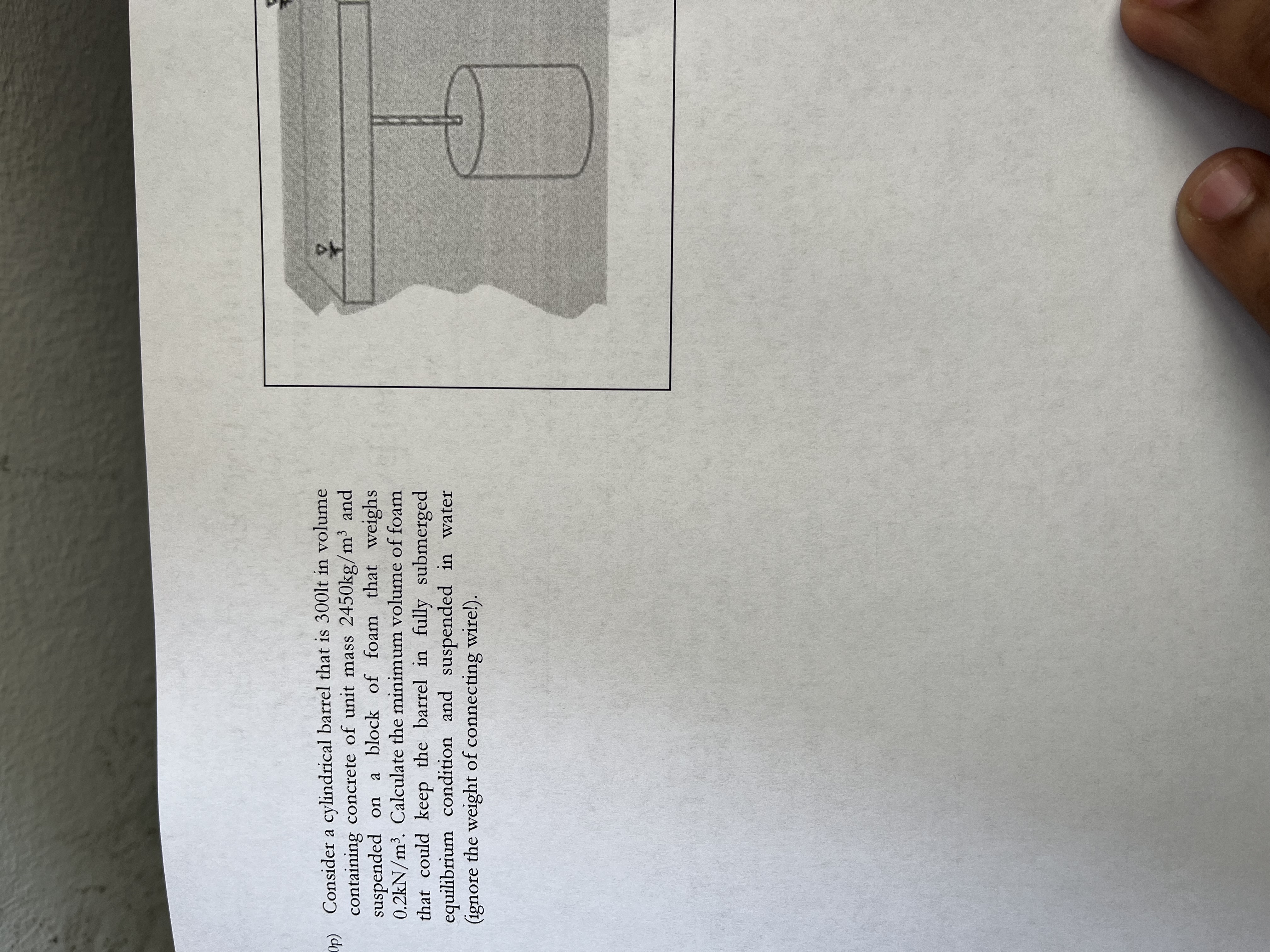 Consider a cylindrical barrel that is 3 0 0 1 t