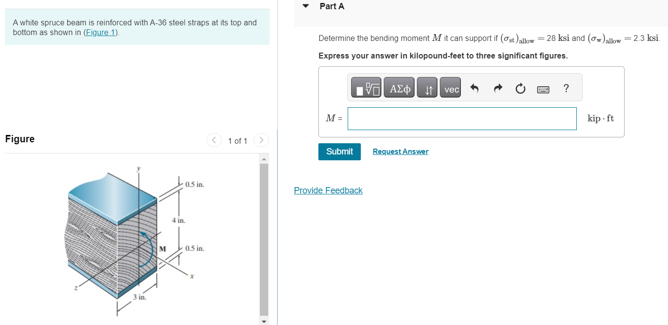 Determine the bending moment M it can support if