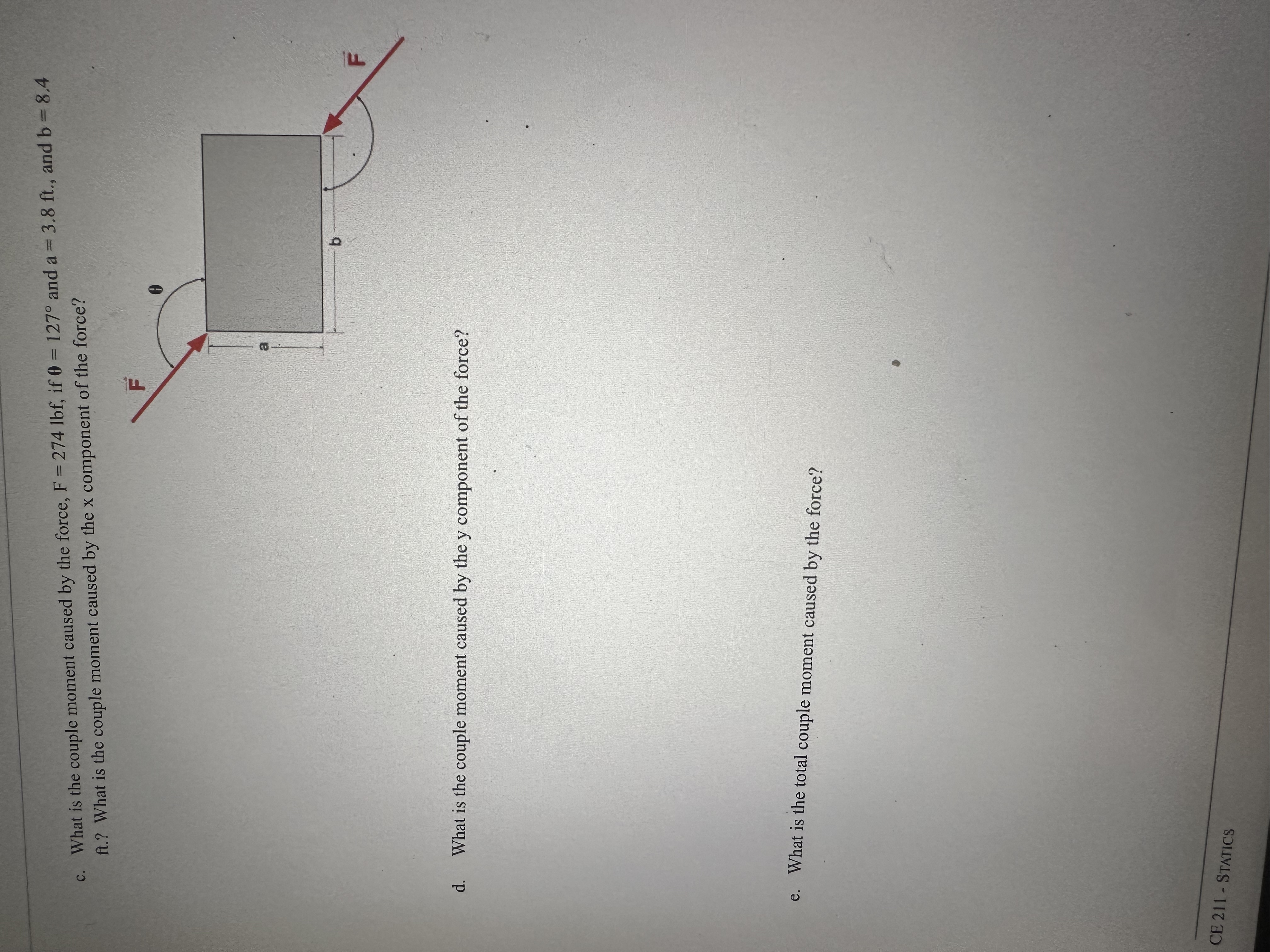 c . What is the couple moment caused by the