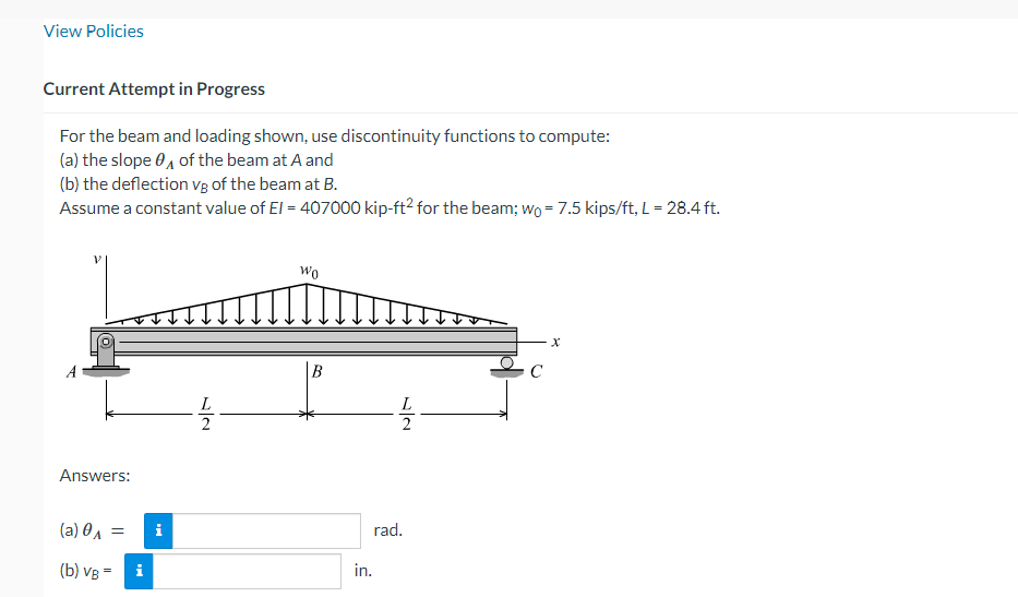 Current Attempt in Progress For the beam and