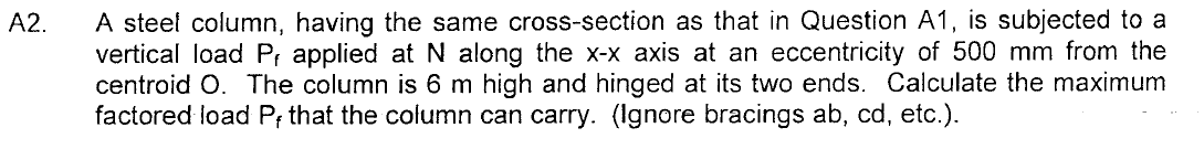 A 2 . A steel column, having the same cross -