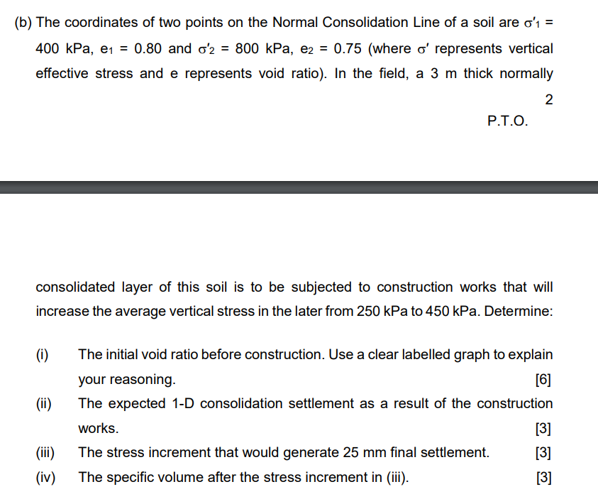 ( b ) The coordinates of two points on the Normal