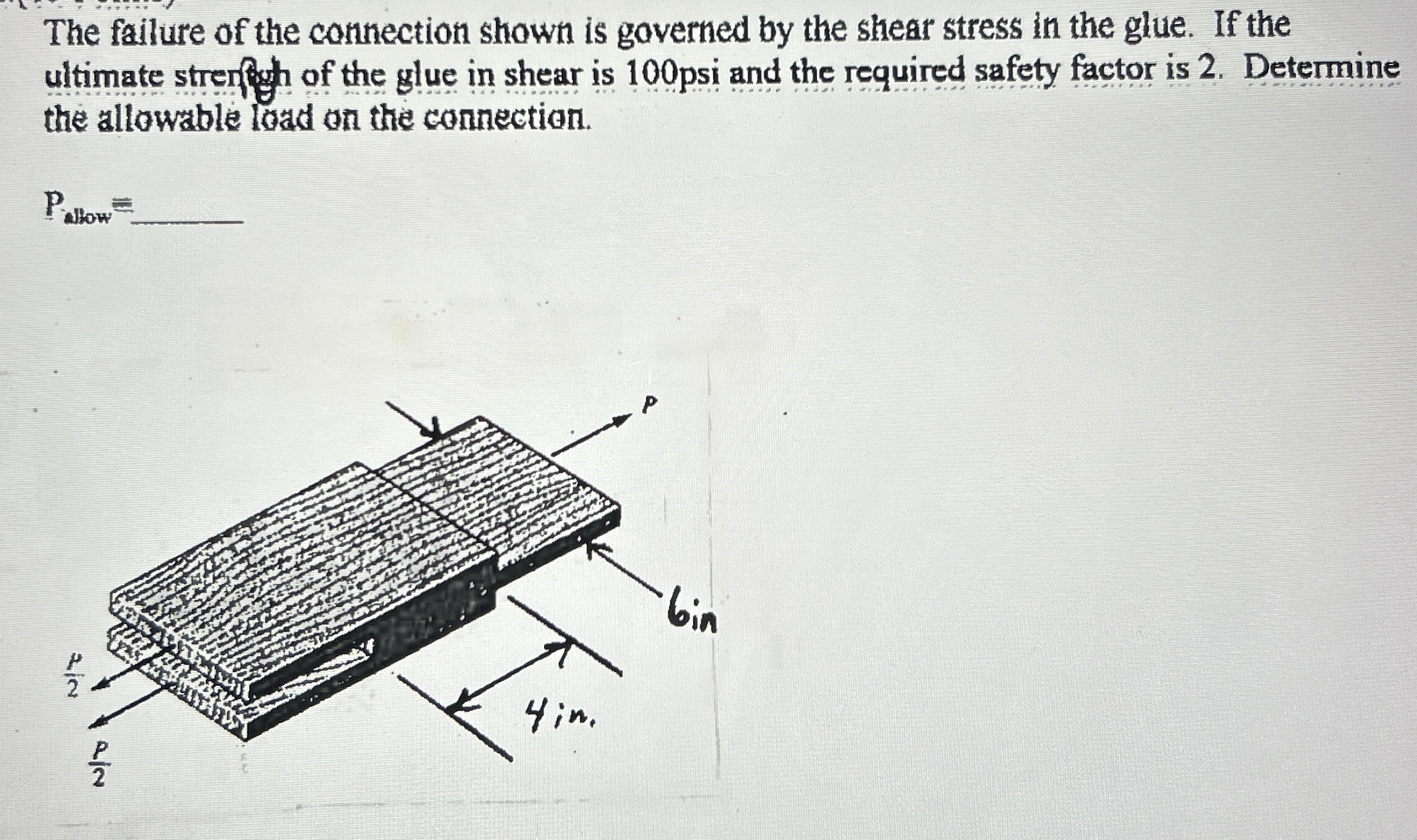 The failure of the connection shown is governed