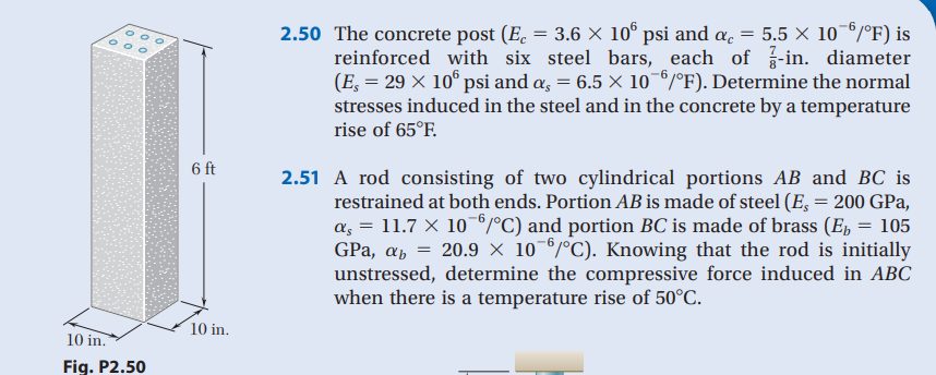 2 . 5 0 The concrete post and { : c = 5 . 5 1 0 -