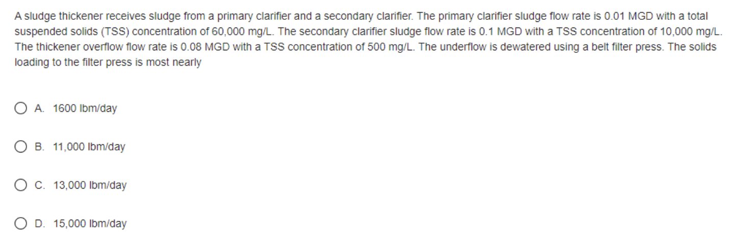 A sludge thickener receives sludge from a primary