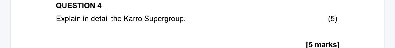 QUESTION 4 Explain in detail the Karro