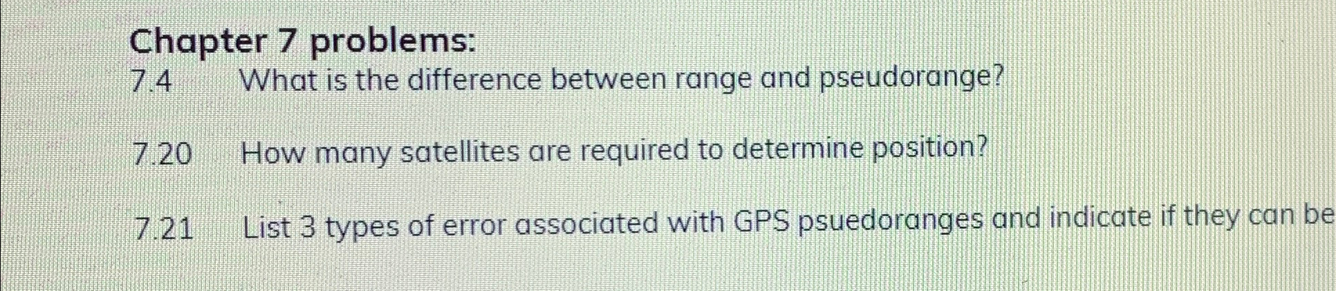 Chapter 7 problems: 7 . 4 What is the difference