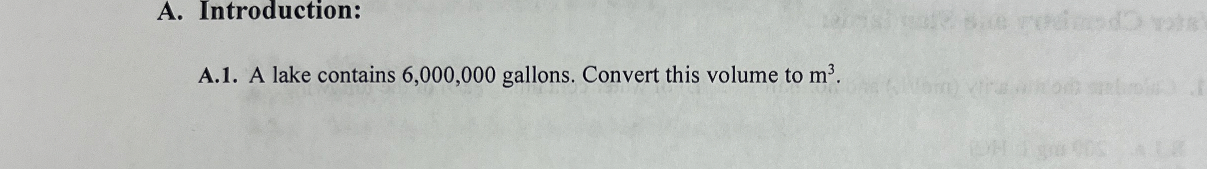 A . Introduction: A . 1 . A lake contains 6 , 0 0