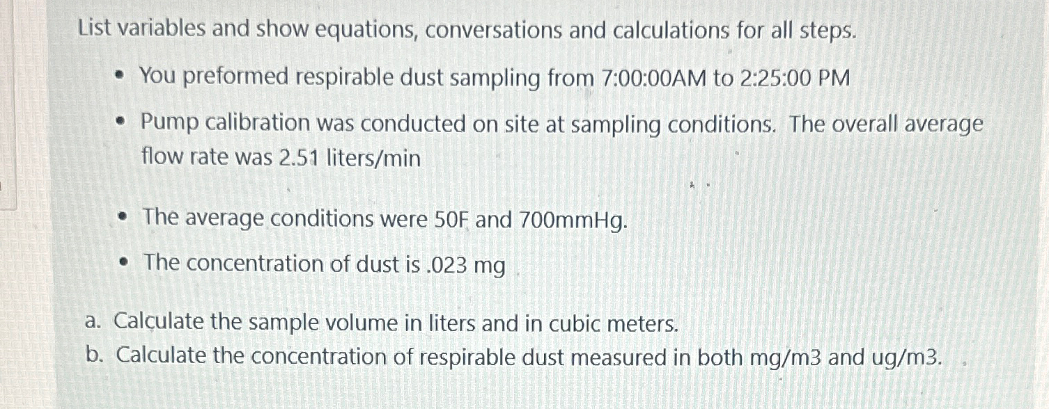 List variables and show equations, conversations