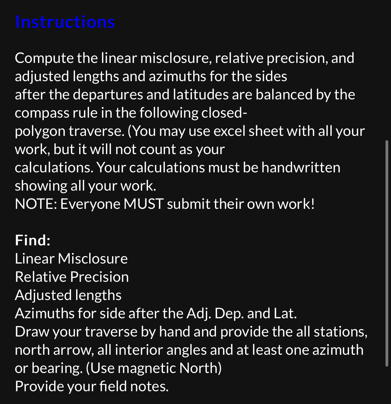 Compute the linear misclosure, relative