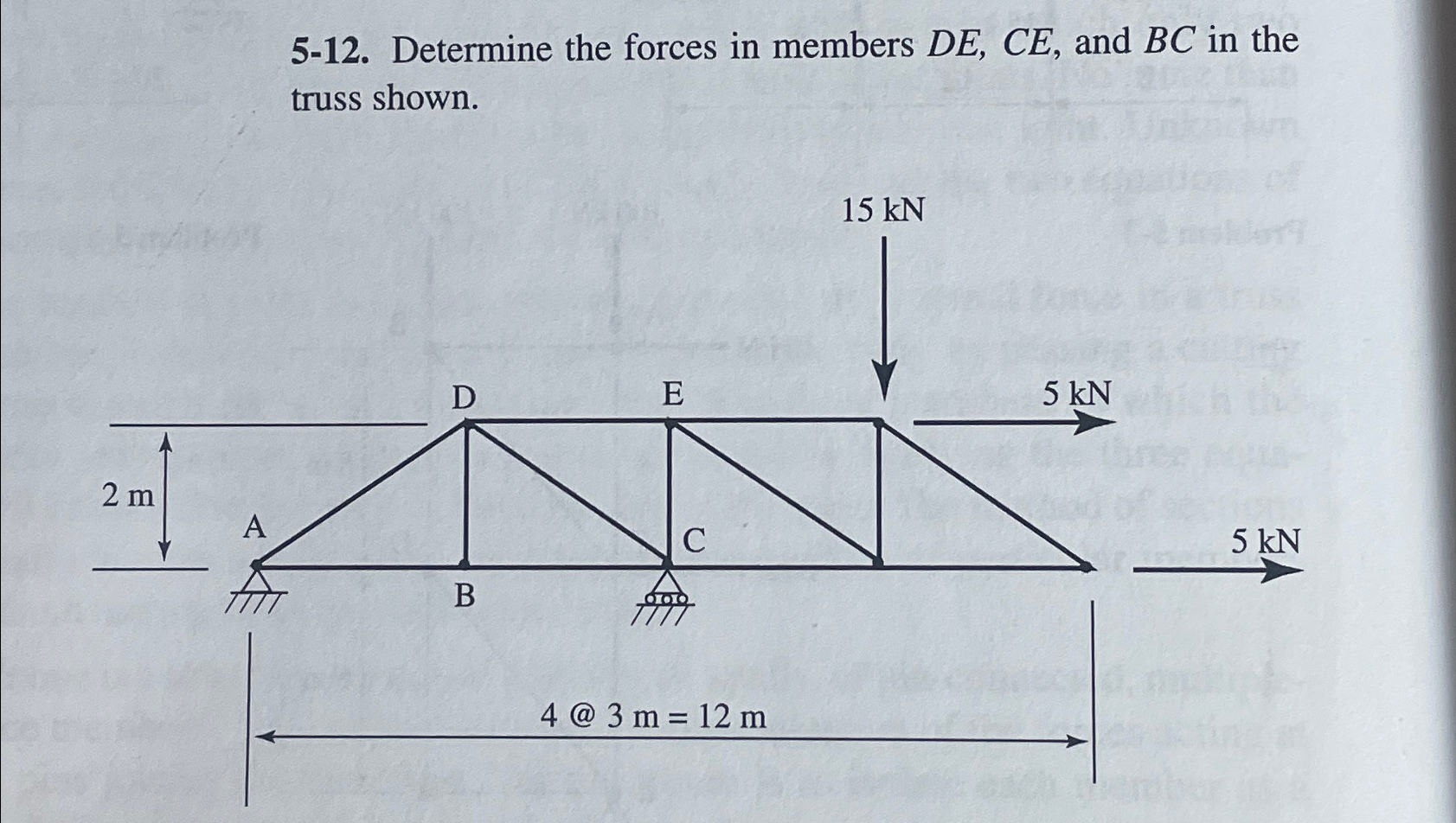 5 - 1 2 . Determine the forces in members AD , AB