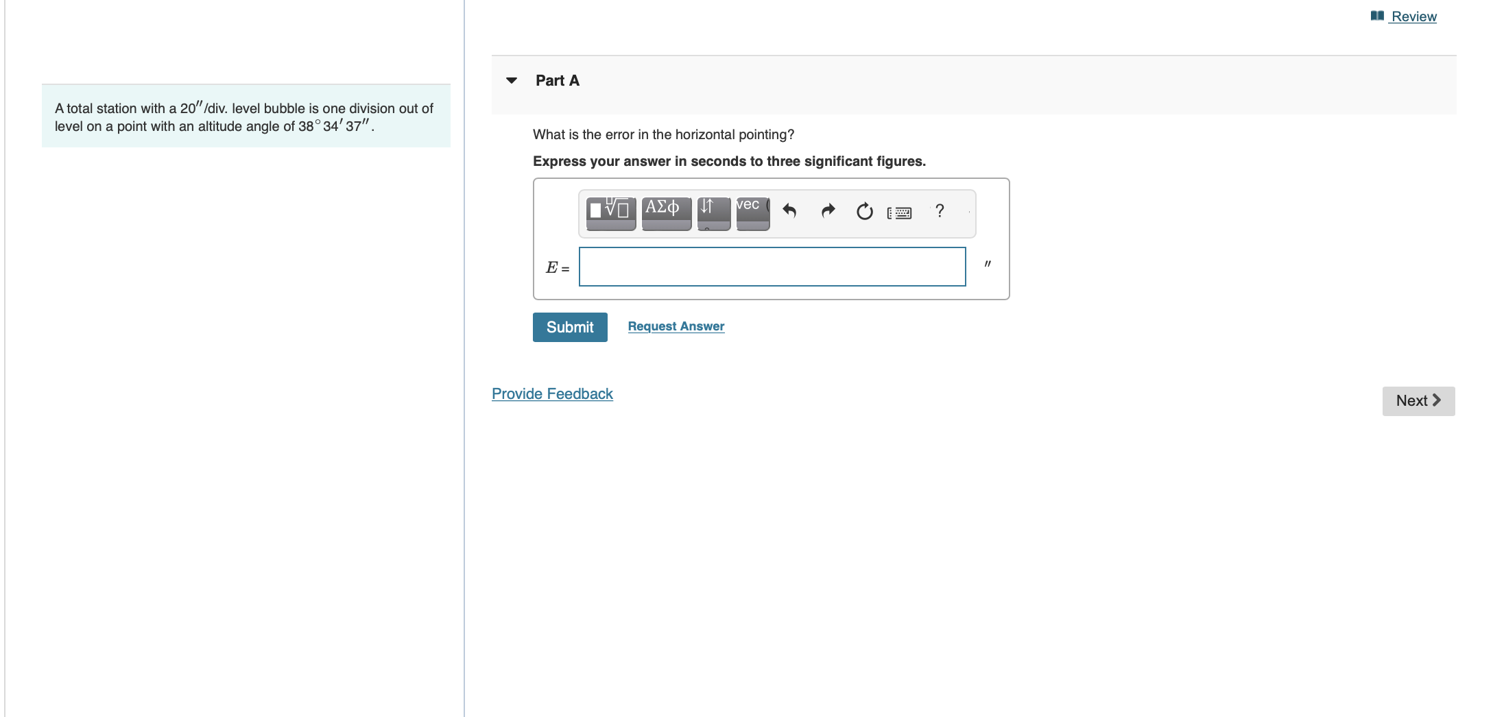 A total station with a 2 0 ' ' / div . level