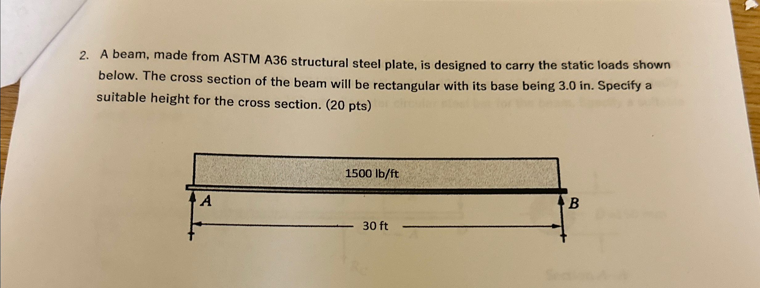 A beam, made from ASTM A 3 6 structural steel
