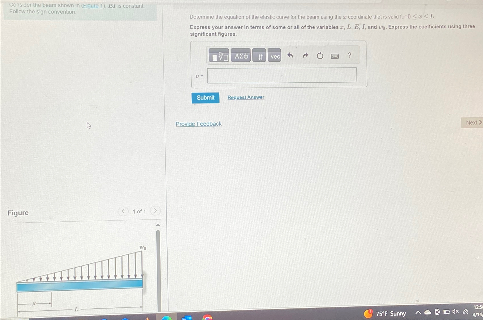 Consider the beam shown in ( Figure 1 ) . El is