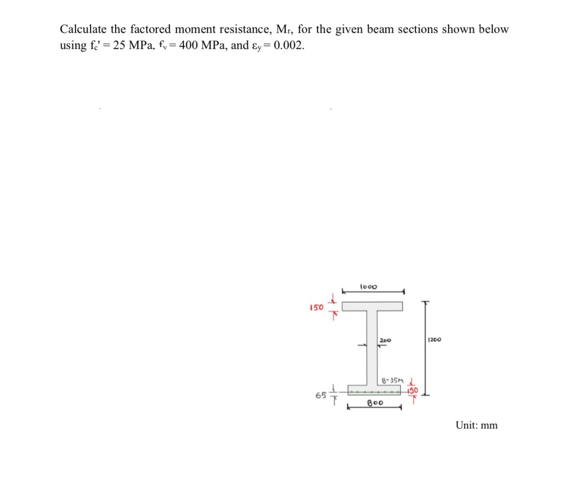 Calculate the factored moment resistance, M r ,