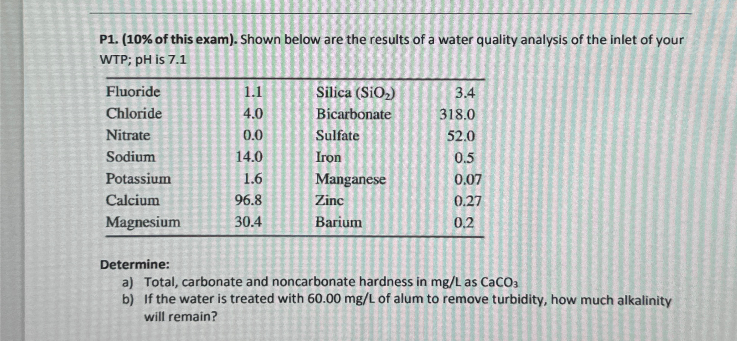 P 1 . ( 1 0 % of this exam ) . Shown below are