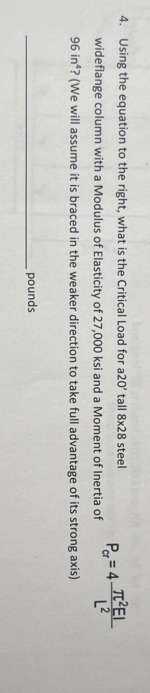 Using the equation to the right, what is the
