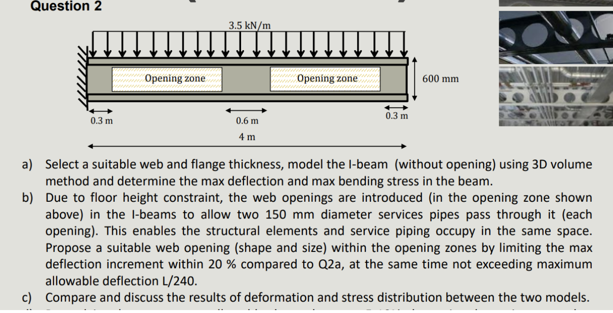 a ) Select a suitable web and flange thickness,