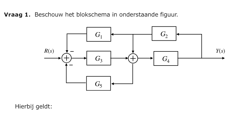 Vraag 1 . Beschouw het blokschema in onderstaande