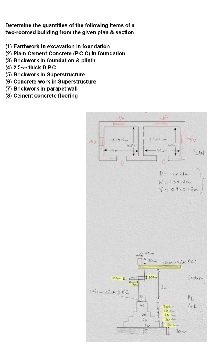 Solve step by step to calculate the quantities of