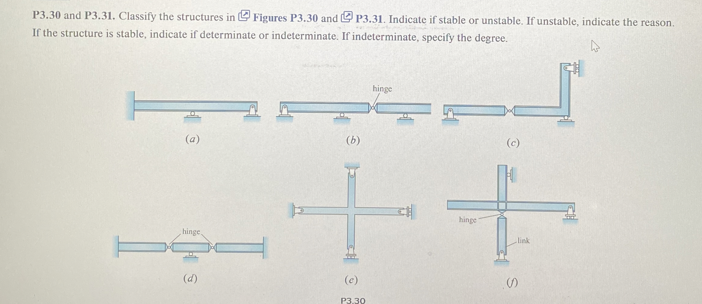 P 3 . 3 0 and P 3 . 3 1 . Classify the structures