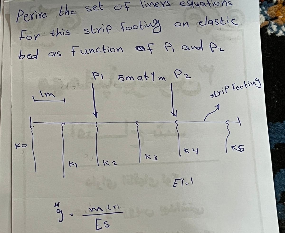Perive the set of liners equations Fore this