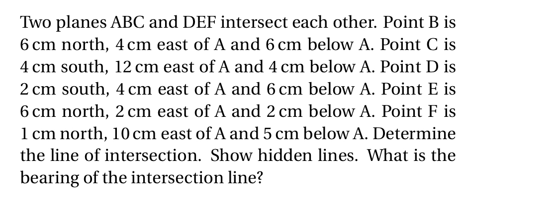 Two planes ABC and DEF intersect each other.