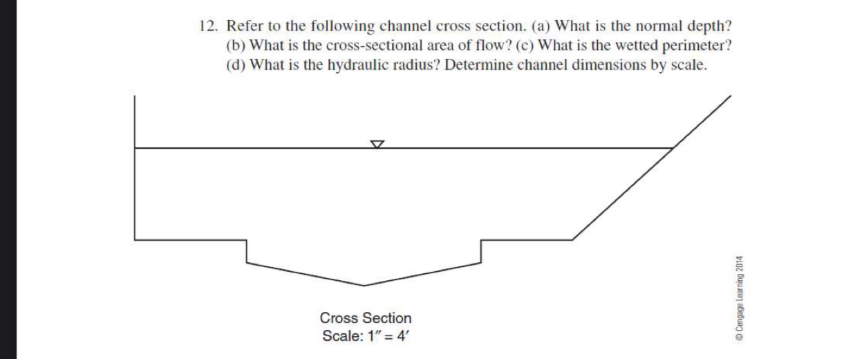 Refer to the following channel cross section. ( a