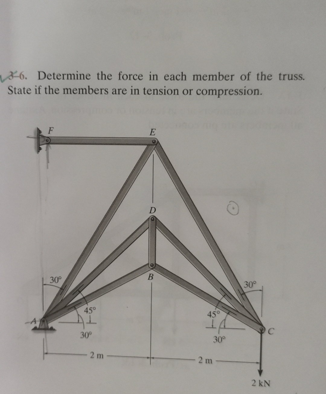 Explain how to solve 3 - 6 . Determine the force