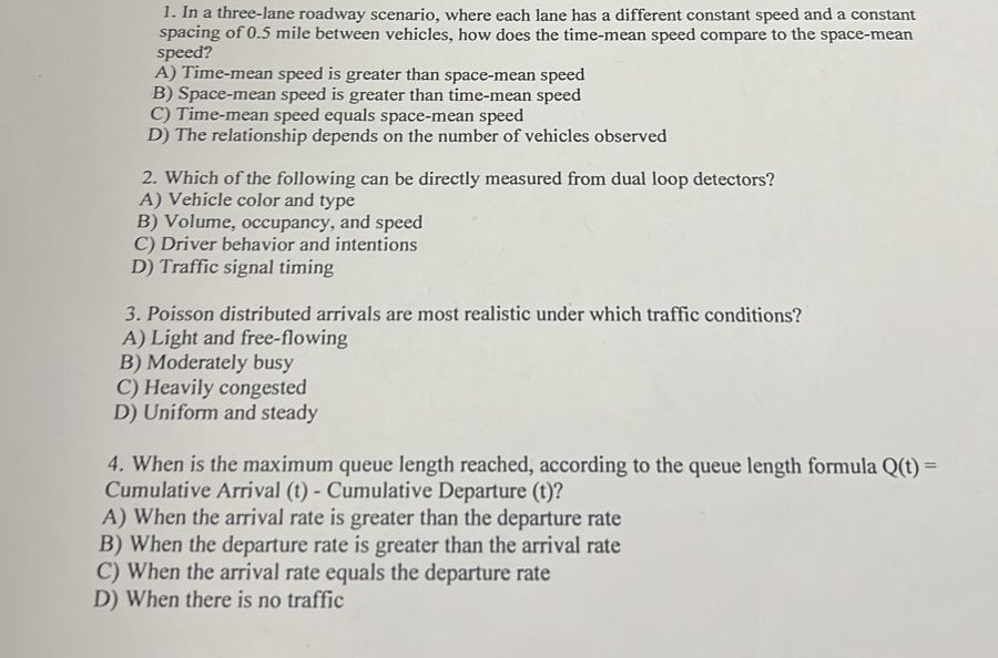 In a three - lane roadway scenario, where each