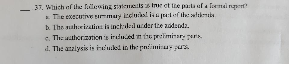 q , 3 7 . Which of the following statements is