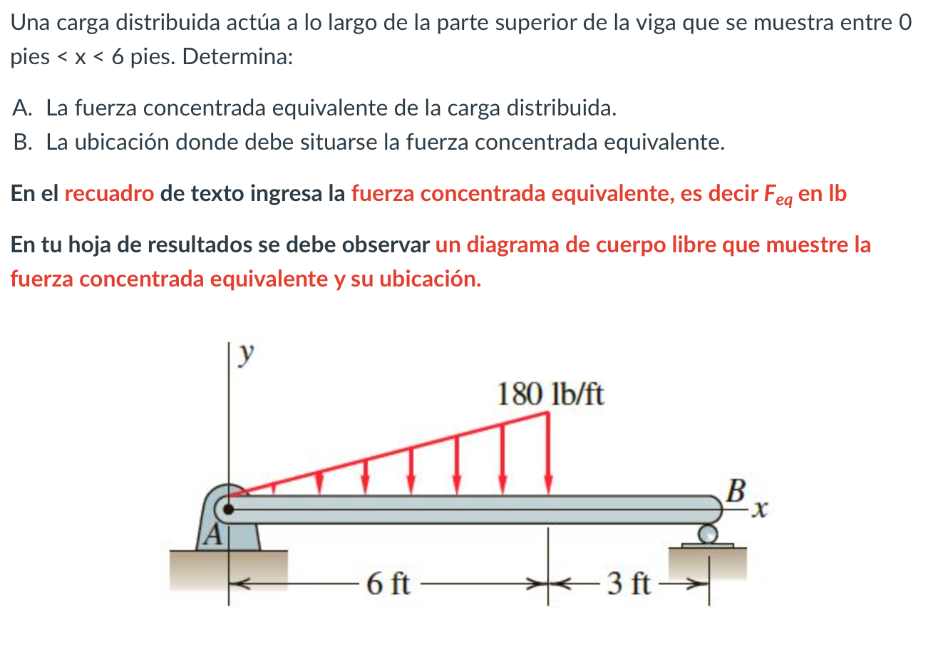 Una carga distribuida act a a lo largo de la